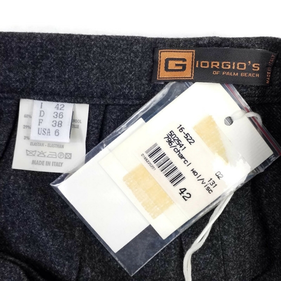 Vintage Giorgio's of Palm Beach Charcoal Wool Blend Career Dress Pants Womens 6 - Picture 10 of 14